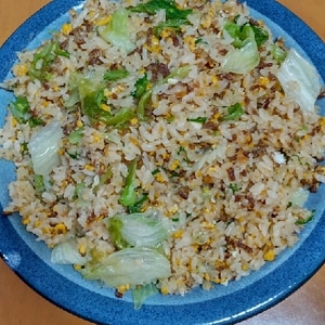 シャキシャキ☆ひき肉のレタスチャーハン